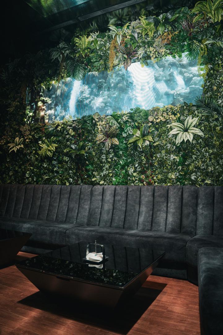 Velvet booth seating